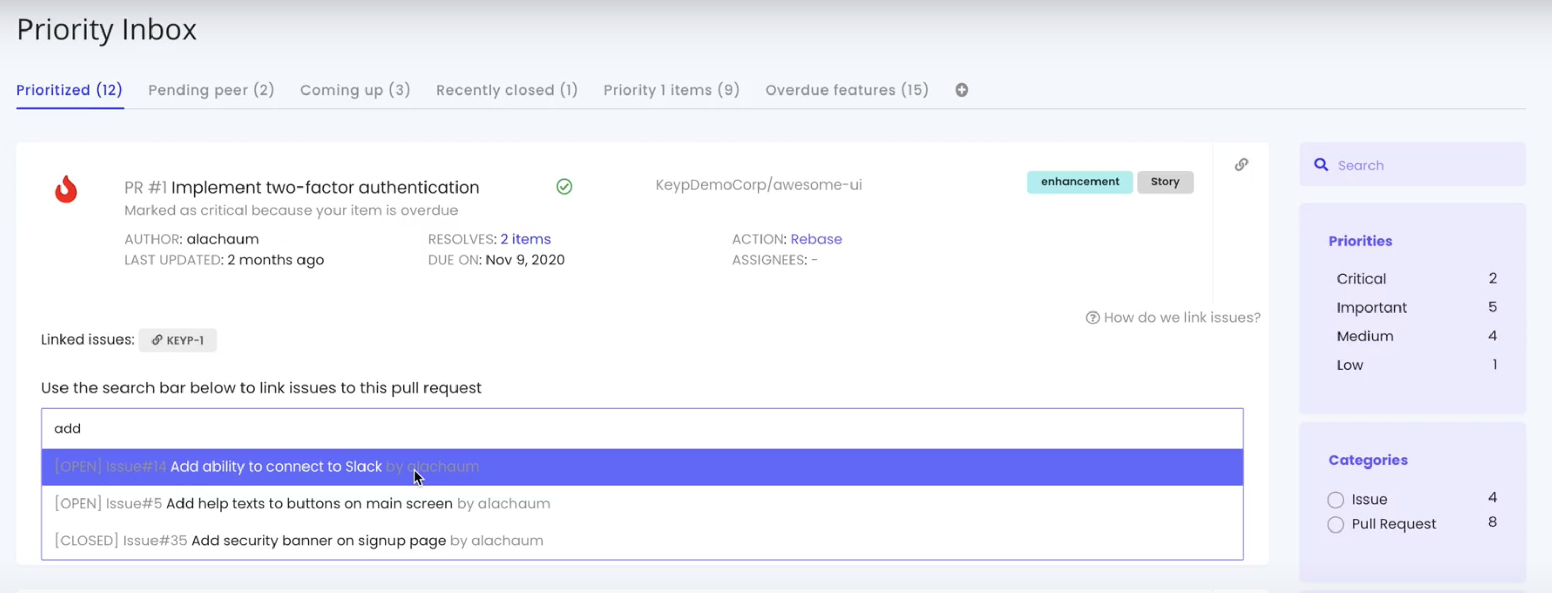 auto linking issues to pull request